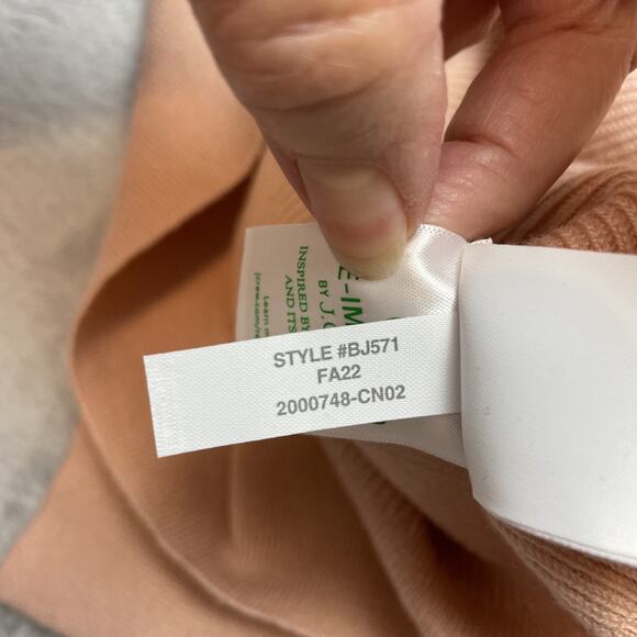 J Crew Merino Wool Blend Sweater Womens M Dusty Pink Ribbed Ruffleneck Preppy - Picture 5 of 7